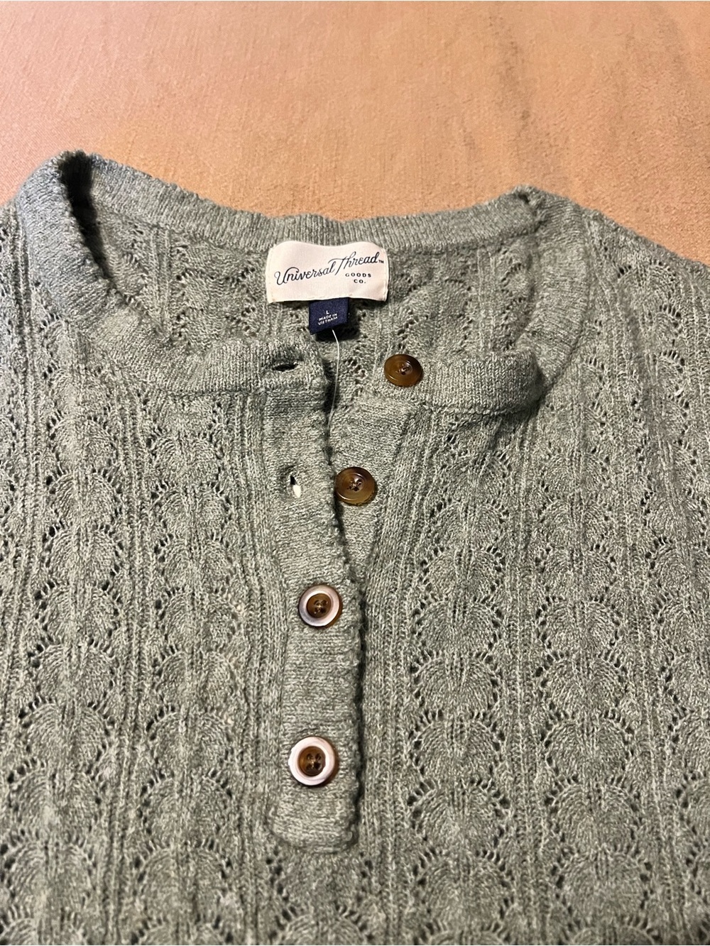 Universal Thread Sage Green Knit Short Sleeve